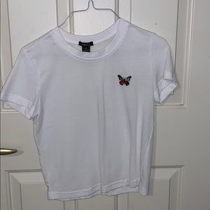 white shirt w/butterfly